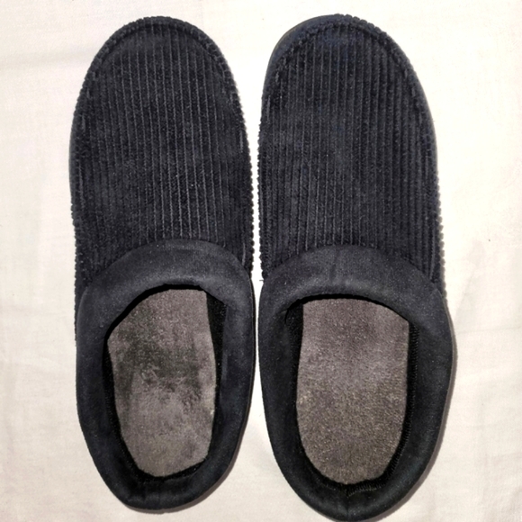 Dearform black corduroy memory foam slippers Sz 11-12 - Picture 5 of 8